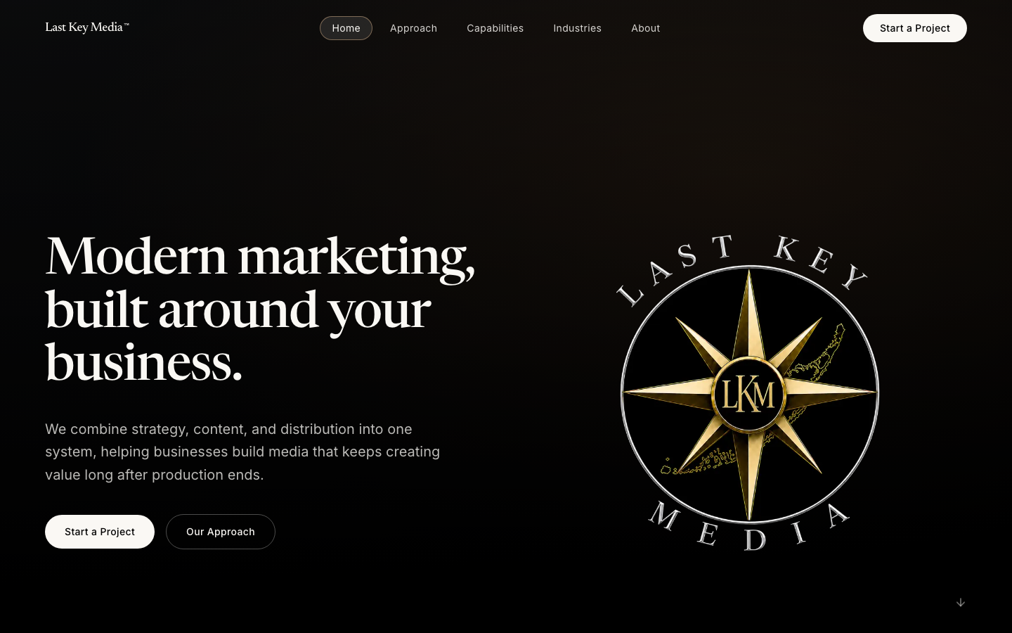 Screenshot of the Last Key Media website