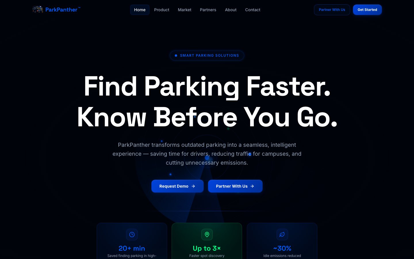 Screenshot of the ParkPanther website